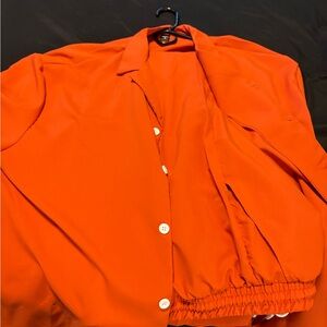 Vibrant Orange Button-Up Shirt